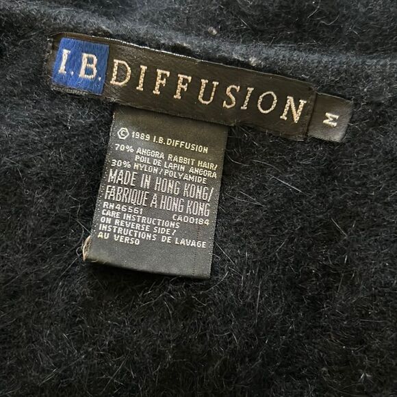 I.B diffusion vintage fuzzy rabbit hair black sweater Sz- Med - Picture 5 of 10